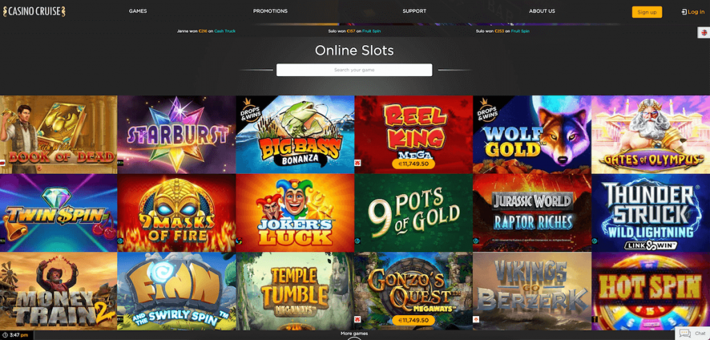 casino cruise slot game selection