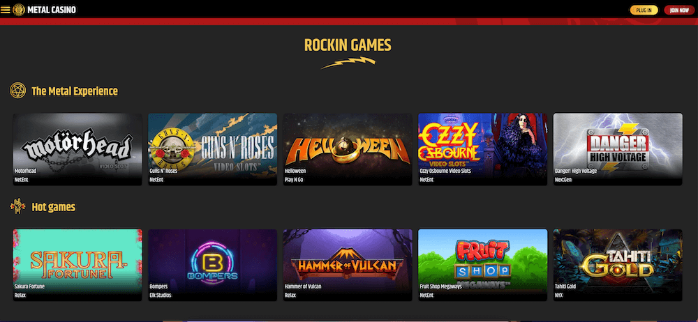 metal casino review and metal casino sign up bonus slot games selection